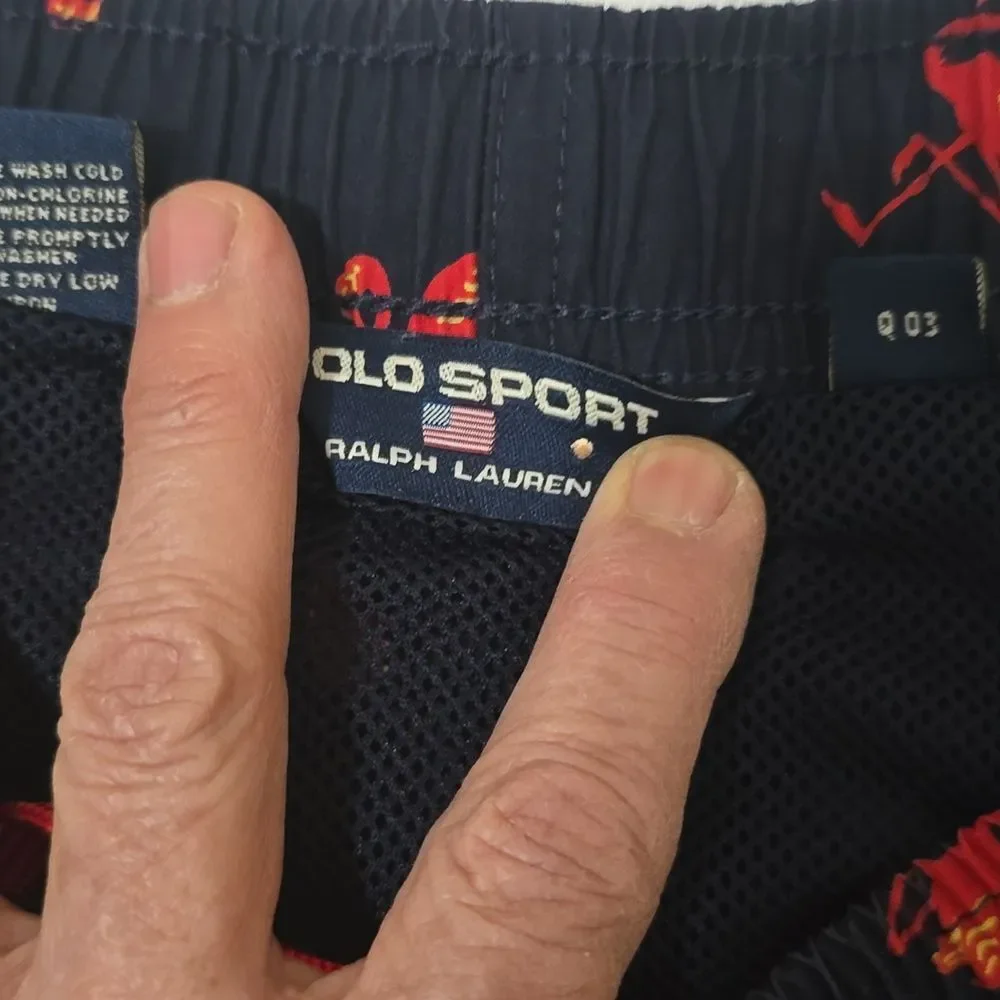 Ralph Lauren Polo Swiming Navy Shorts with Red Print XL